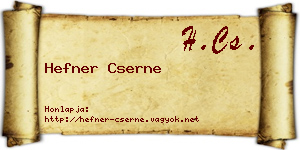 Hefner Cserne névjegykártya